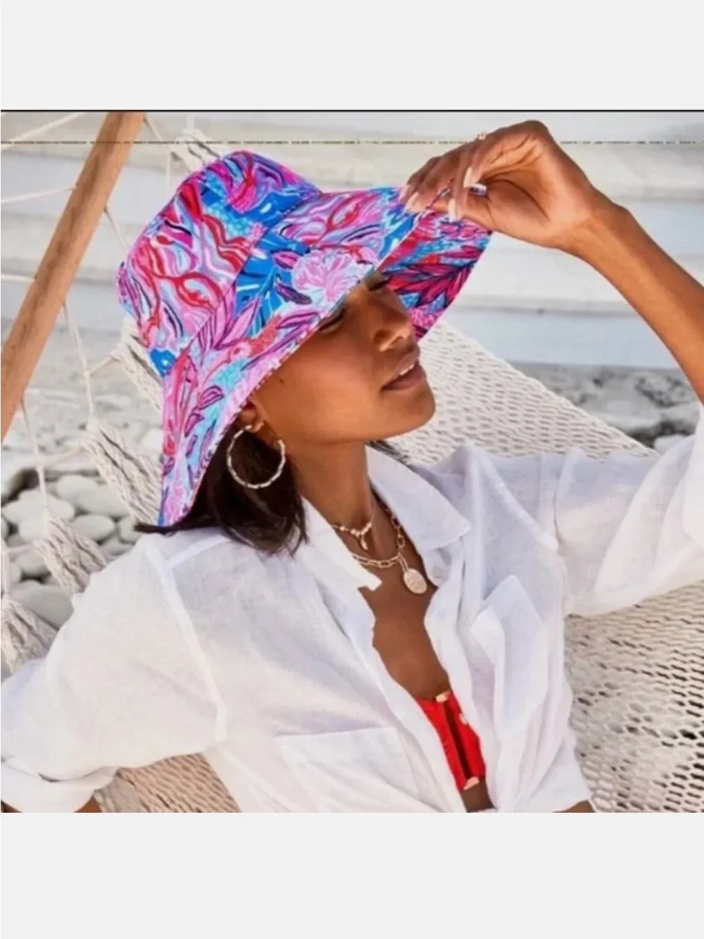 Lilly Pulitzer wide brim